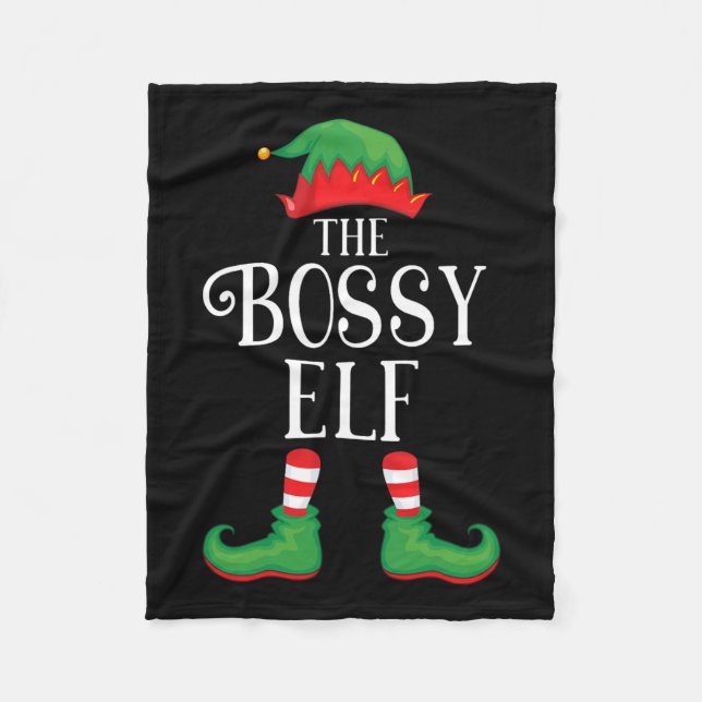 Bossy Elf Matching Group Xmas Familienfest Fleecedecke (Vorderseite)