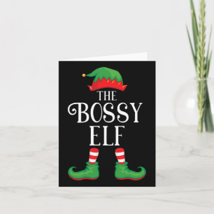 Bossy Elf Matching Group Xmas Familienfest Karte