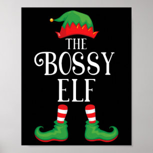 Bossy Elf Matching Group Xmas Familienfest Poster