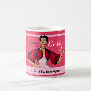 Bossy Gal Retro Pink Kaffeetasse