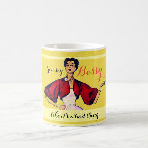 Bossy Gal Retro Yellow Kaffeetasse