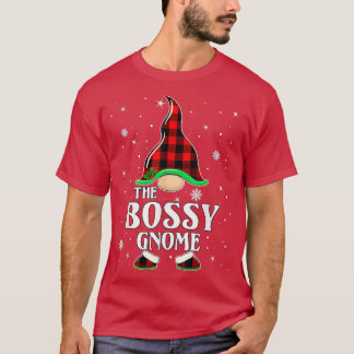 Bossy Gnome Buffalo Kariert Matching Family Christ T-Shirt
