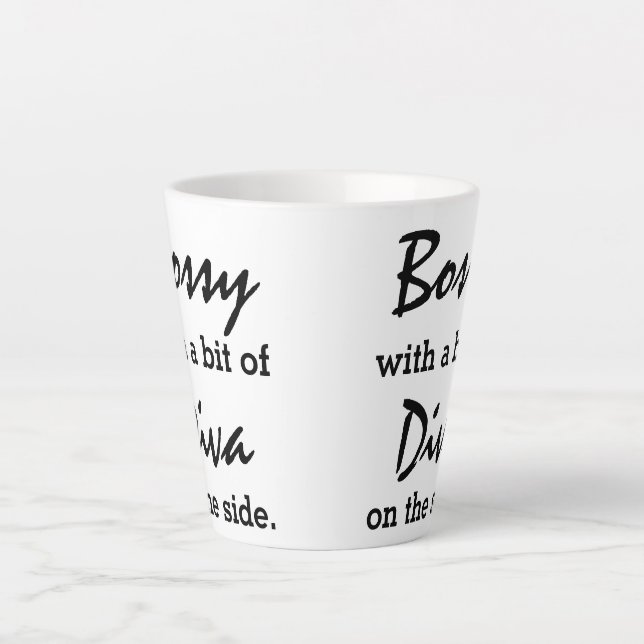 Bossy mit ein bisschen Diva Moderne moderne, moder Milchtasse (Vorderseite)
