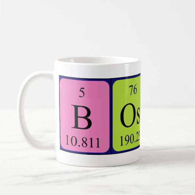 Bossy Periodenname Tasse (Links)
