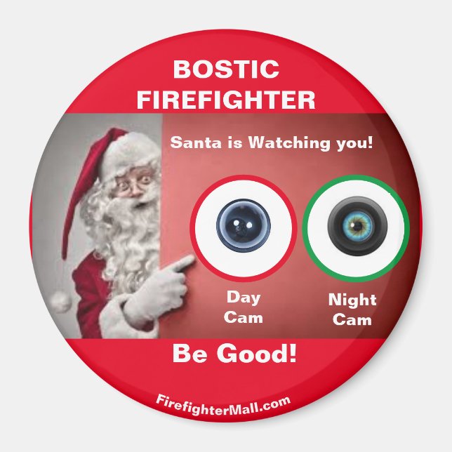 BOSTIC FIREFIGHTER Santa beobachtet Magnet (Vorne)
