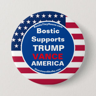 Bostic unterstützt TRUMP VANCE AMERICA Button