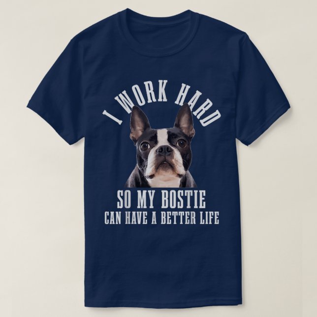Bostie Mama Dog Vater Funny Boston Terrier T-Shirt (Design vorne)