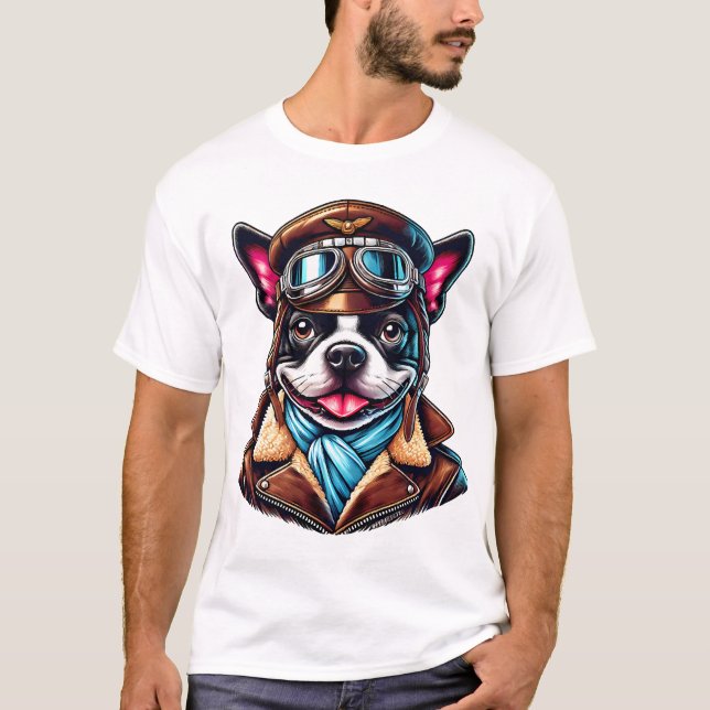 Bostie-Pilot-Design T-Shirt (Vorderseite)