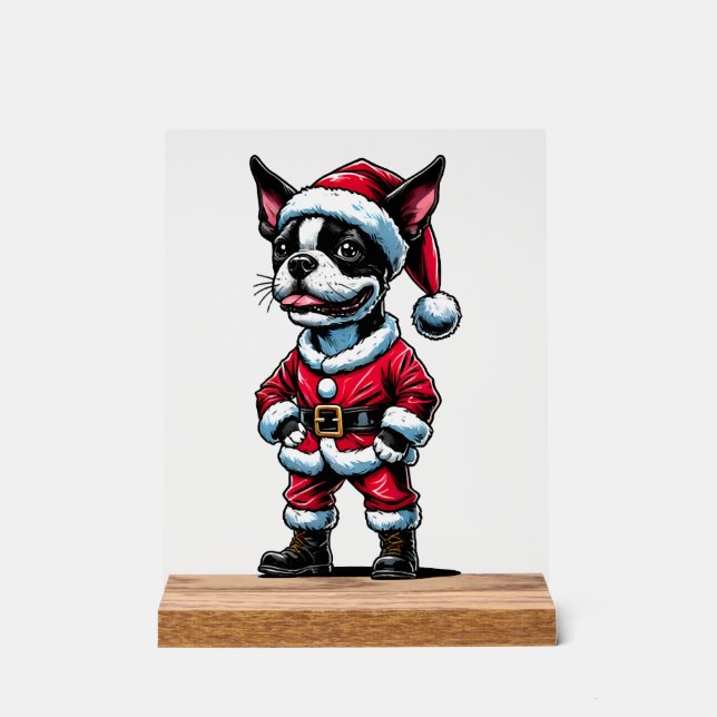Bostie Weihnachtsmann Acrylschild (Vorderseite)
