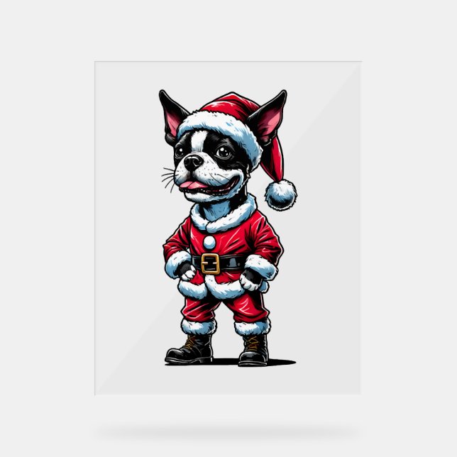 Bostie Weihnachtsmann Acrylschild (Vorderseite)