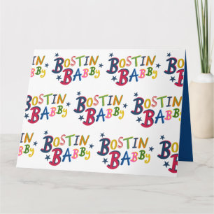 BOSTIN BABBY Black Country Worte Neue Babykarte Karte