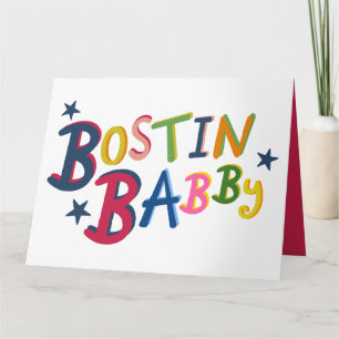 BOSTIN BABBY Black Country Worte Neue Babykarte Karte