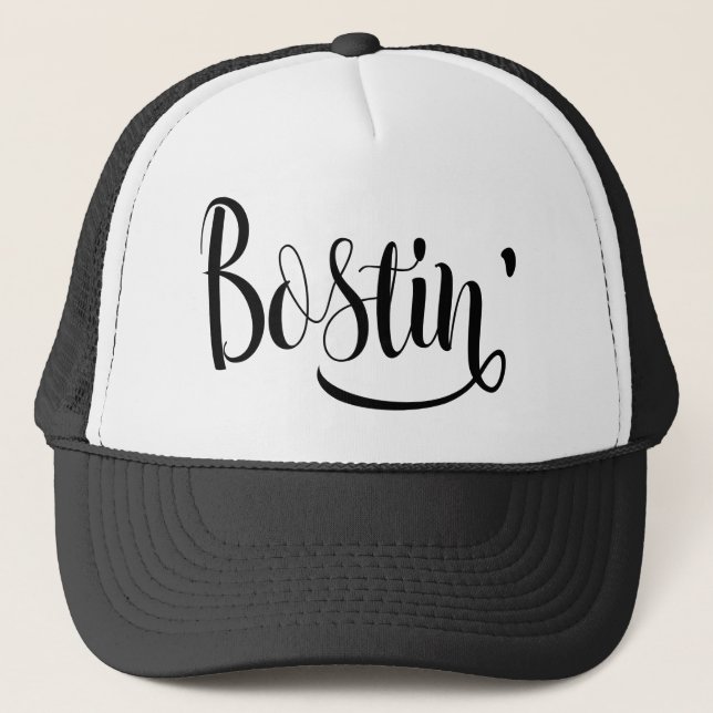 Bostin' Birmingham Black Country Slang Trucker Hat Truckerkappe (Vorderseite)