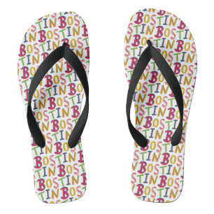 Bostin Black Country Word Drehe Flop Beach Footwea Flip Flops