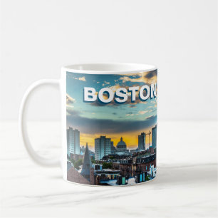 Bosto Kaffeetasse Massachusetts Stadt Skyline Gesc