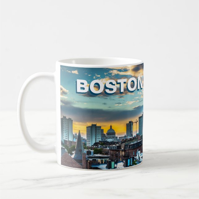 Bosto Kaffeetasse Massachusetts Stadt Skyline Gesc (Links)