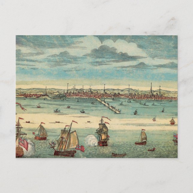 Boston 1800 Beach Sailboat Scene Postkarte (Vorderseite)