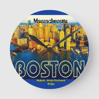 Boston 2, Massachusetts - Zugeschnitten Runde Wanduhr