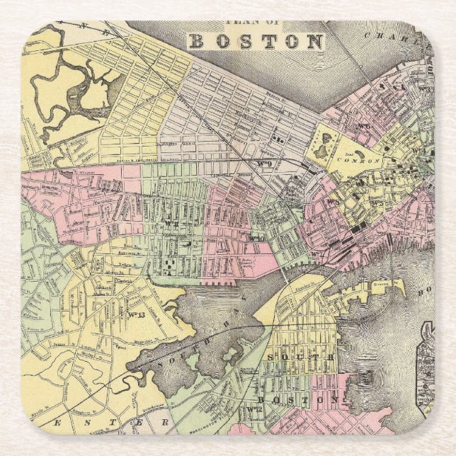 Boston 3 rechteckiger pappuntersetzer (Vorderseite)