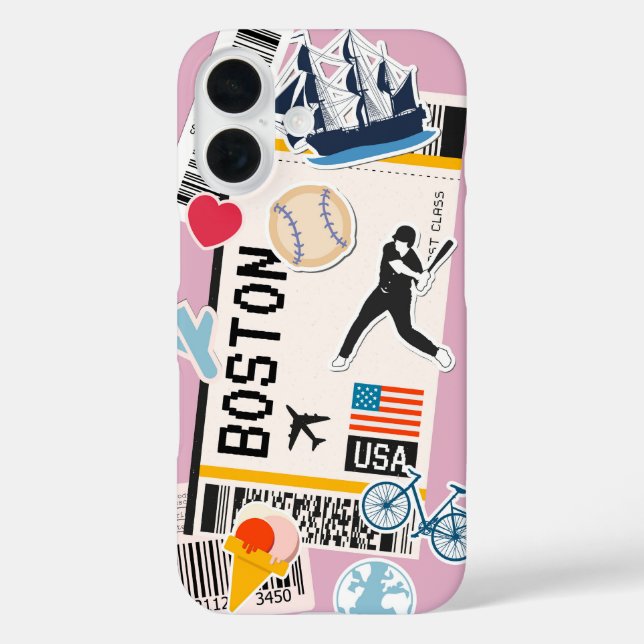 Boston-Abenteuer-Boarding-Pass-Handyhülle Case-Mate iPhone Hülle (Rückseite)