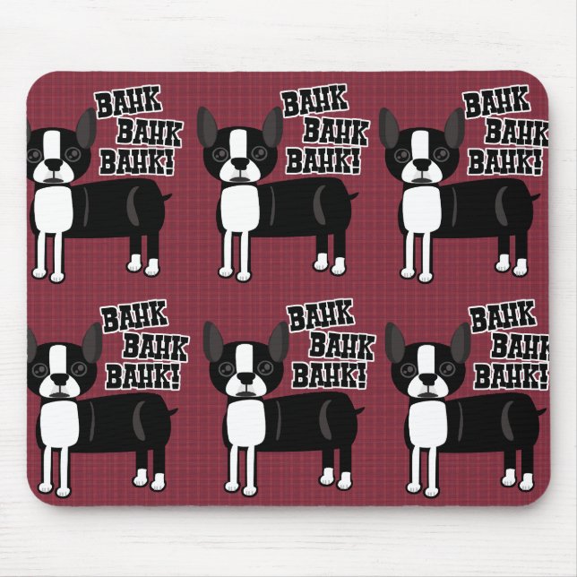 Boston Accent Terrier Pattern Mousepad (Vorne)