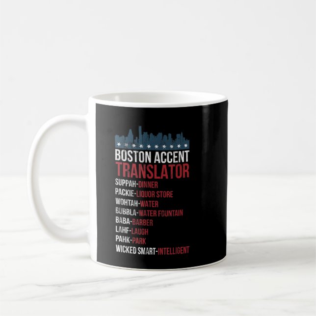 Boston Accent Translator for Wicked Smaht Bostonia Kaffeetasse (Links)