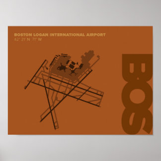 Boston Airport (BOS) Diagramm Poster