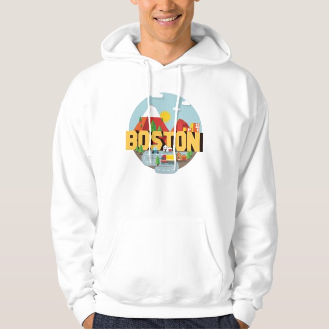 Boston als Bestimmungsort Hoodie (Vorderseite)