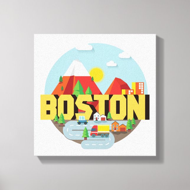 Boston als Ziel Leinwanddruck (Vorderseite)