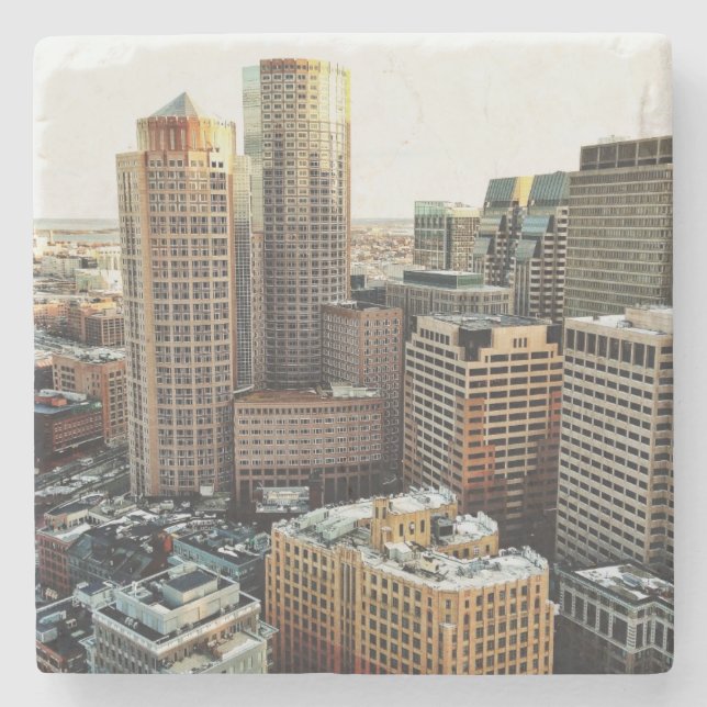 Boston-Ansicht Steinuntersetzer (Vorderseite)