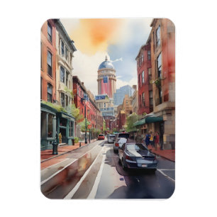 Boston Aquarell Magnet
