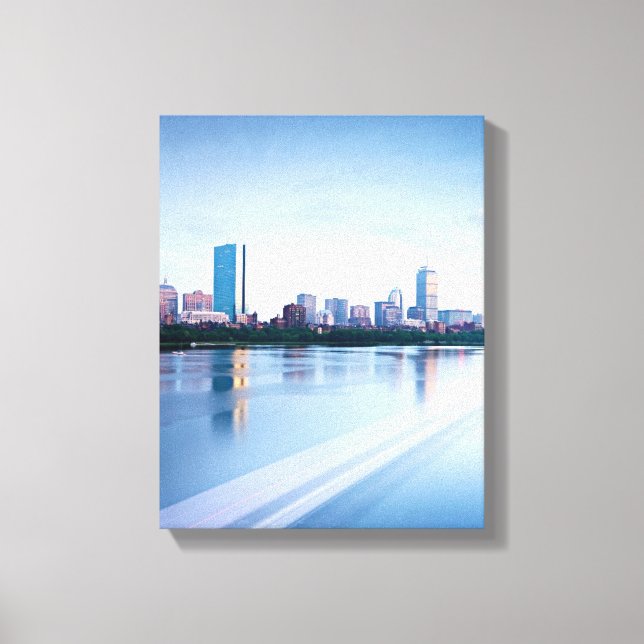 Boston Back Bay über den Charles River Leinwanddruck (Vorderseite)