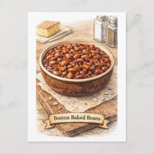 Boston Baked Beans (Amerikanische Lebensmittelreih Postkarte