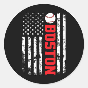 Boston Baseball USA-Flagge Runder Aufkleber