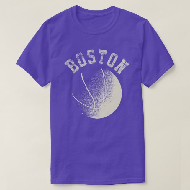 Boston Basketball Retro City Massachusetts Staat B T-Shirt (Design vorne)