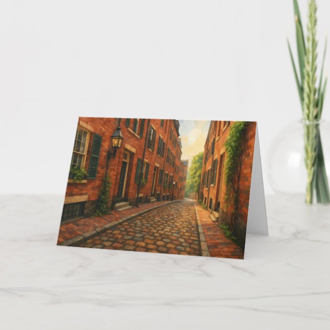 Boston Beacon Hill Watercolor Card Karte (Vorderseite)