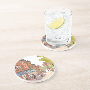 Boston Bike Tour   North End Watercolor MA Getränkeuntersetzer