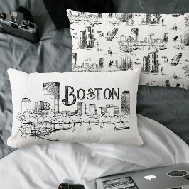 Boston Black and White Pillow Lendenkissen