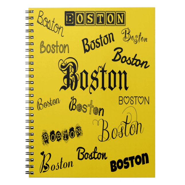 Boston Black Schriftartes Notizblock (Vorderseite)