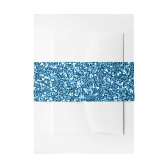 Boston Blue Glitzer Einladungsbanderole (Vorderseite Beispiel)