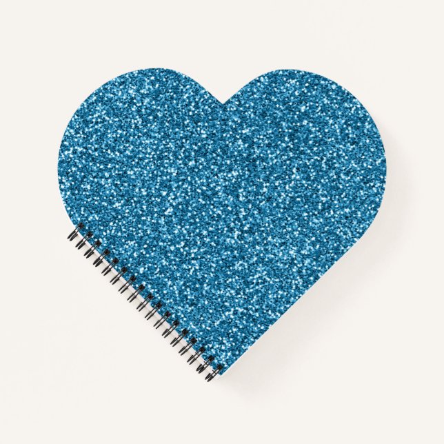 Boston Blue Glitzer Notizbuch (Vorderseite)