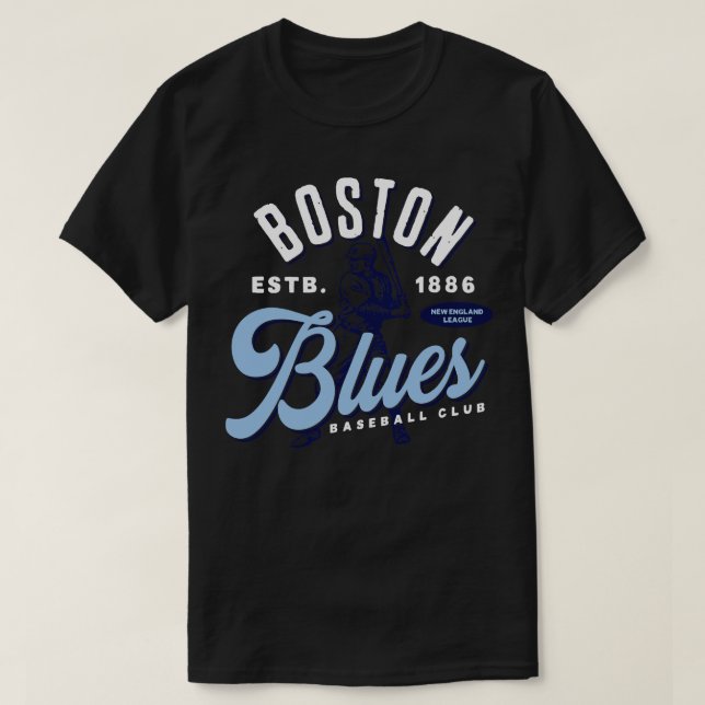 Boston Blues Baseball T-Shirt (Design vorne)