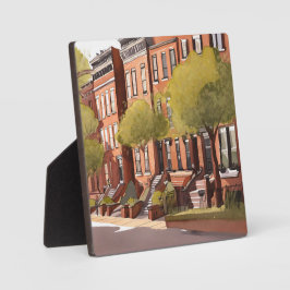 Boston Brownstones | Beacon Street Watercolor Art Fotoplatte