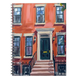 Boston Brownstones Massachusetts Watercolor Notizblock