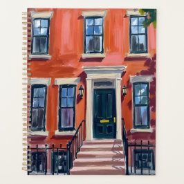 Boston Brownstones Massachusetts Watercolor Planer