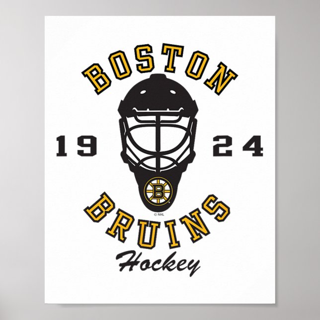 Boston Bruins Hockey Mask Gray Officially Licensed Poster (Vorne)