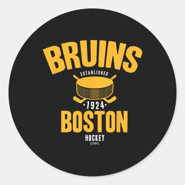 Boston Bruins Hockey Puck Black Officially License Runder Aufkleber (Vorderseite)