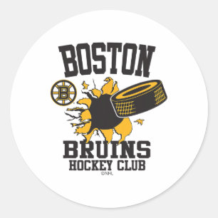 Boston Bruins Hockey Puck Burst Grau Offiziell L Runder Aufkleber
