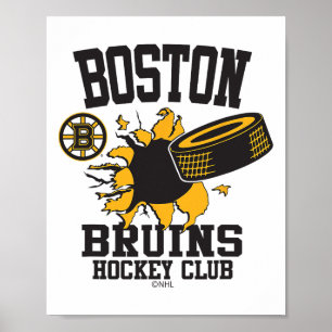 Boston Bruins Hockey-Puck Burst Grau Offiziell Liz Poster