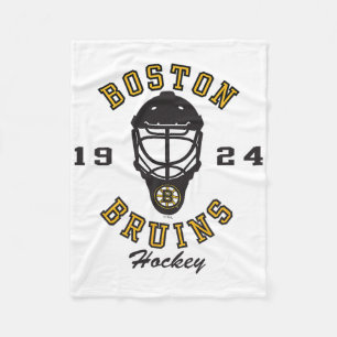 Boston Bruins Hockeymaske Grau Offiziell Lizenzier Fleecedecke